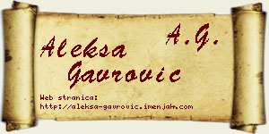 Aleksa Gavrović vizit kartica